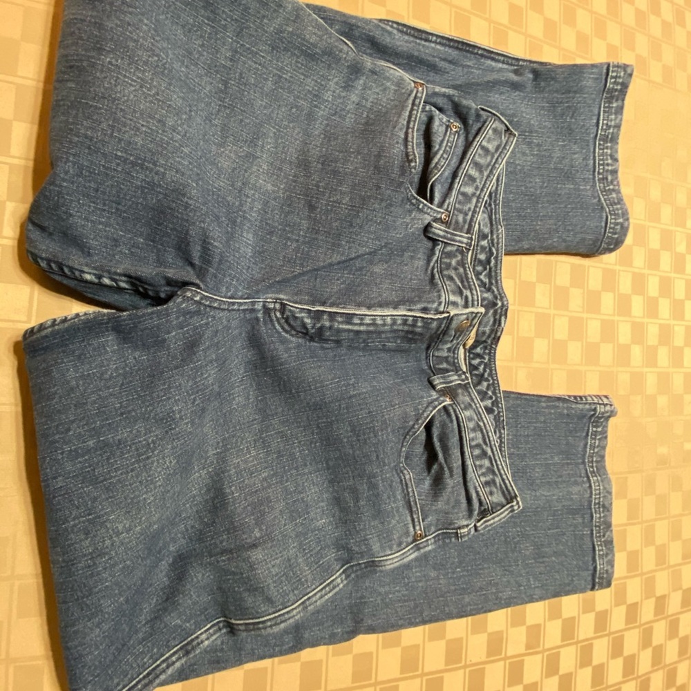 EUC Duluth Trading Company Women's Flare‎ Work Jeans Size 14 Petite 36 X 33 - Picture 4 of 6